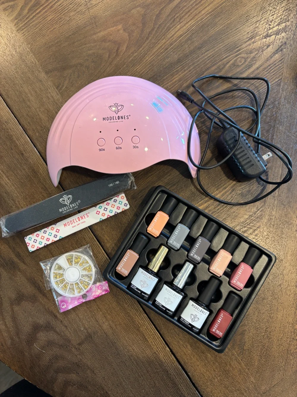 Modelones Pink LED Nail Lamp with Gel Polish Set - Picture 1 of 2